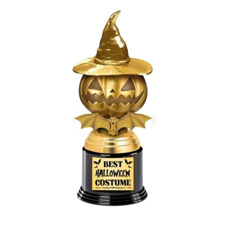 trofeo oscar o premio al mejor disfraz halloween calabaza 22 cm