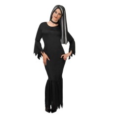 disfraz dark woman similar a morticia tallas