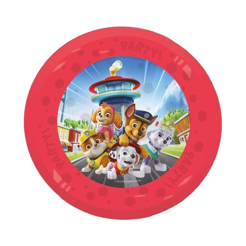 Plato Patrulla canina 21 cm plastico reutilizable