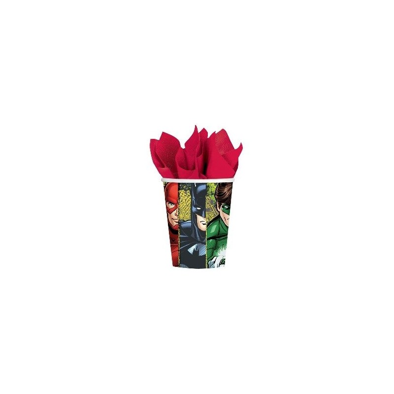 Vasos de la liga de la justicia cumpleaños de 266 ml 8 unidades