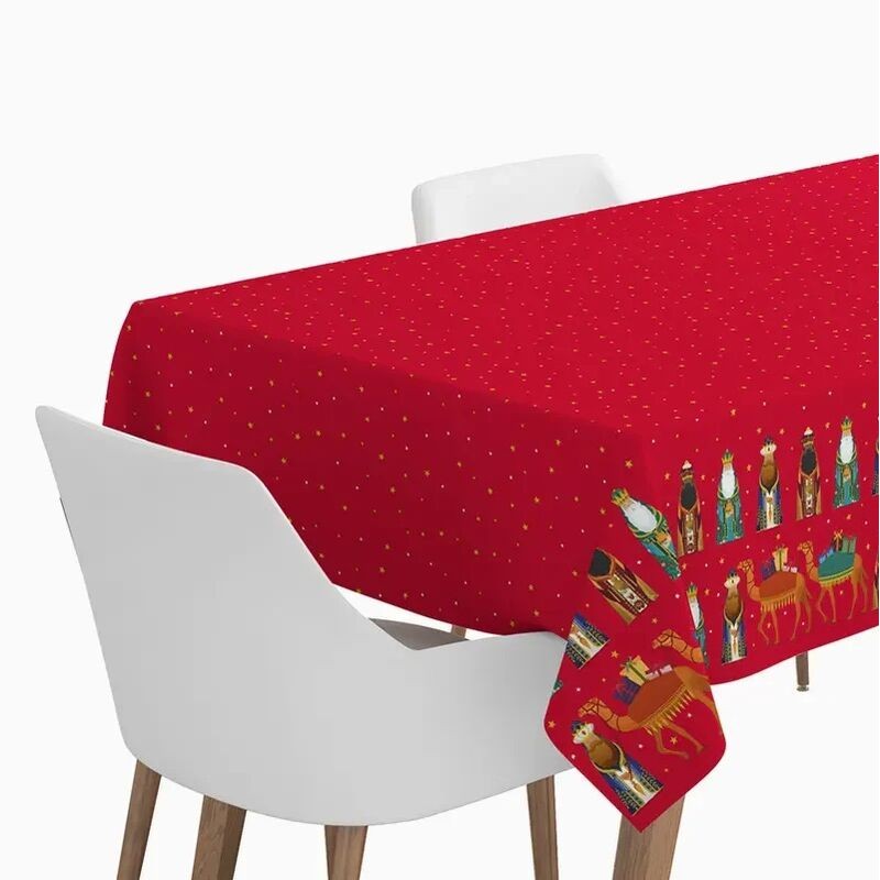 Mantel Reyes magos rojo rollo 1,20x5 metros
