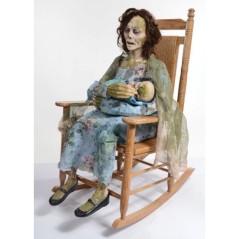 figura animada de mama zombie con bebe