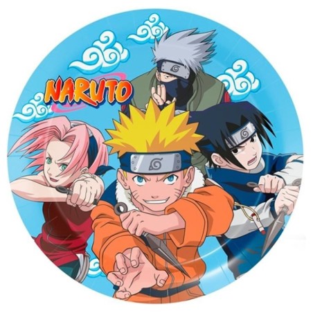 platos naruto cumpleanos 8 uds 23 cm