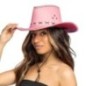 Sombrero vaquero rosa adulto efecto cuero