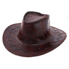 sombrero vaquero marron oscuro simil cuero adulto