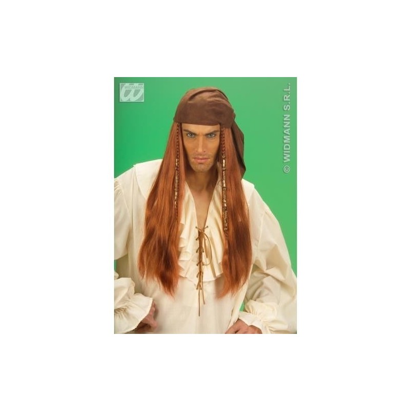 Peluca pirata del caribe con pañuelo