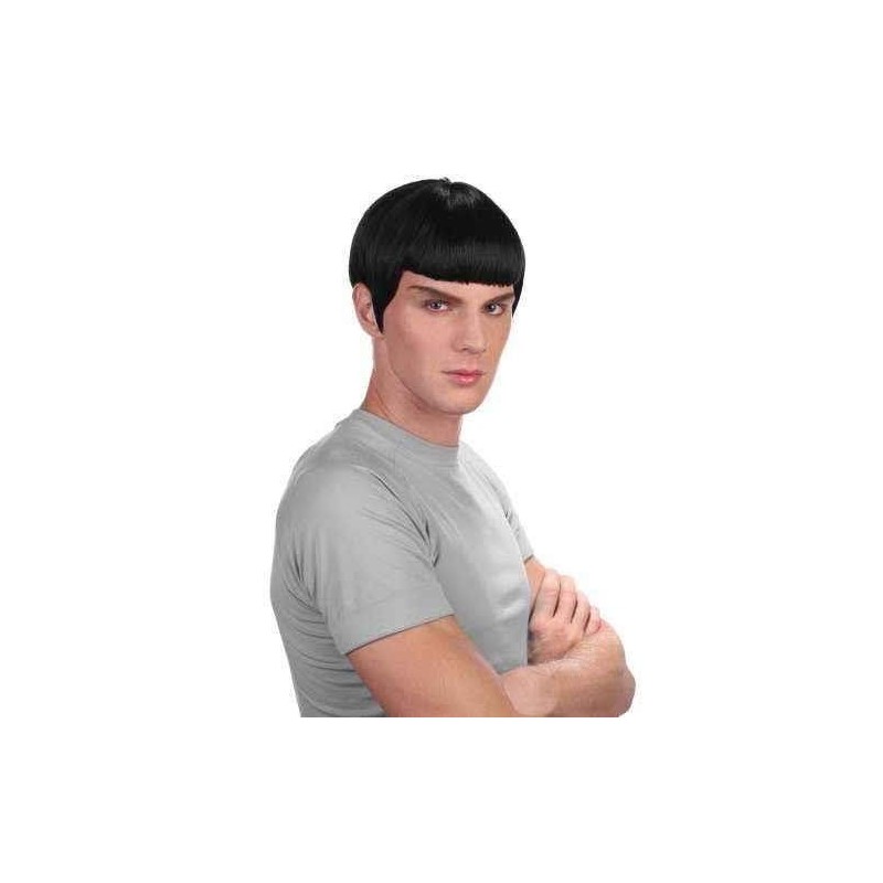 Peluca spock comandante star trek negra flequillo