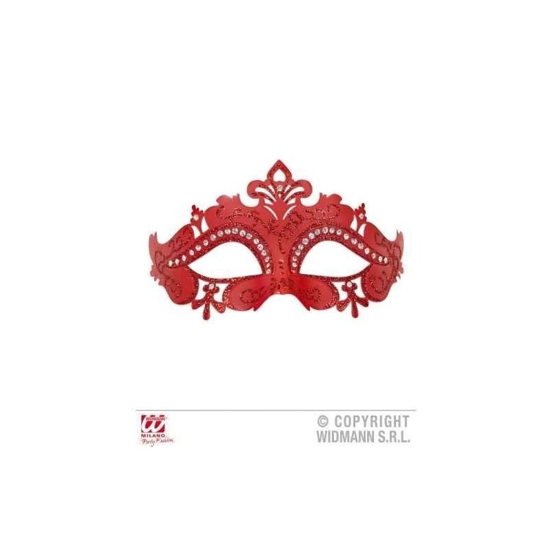 Mascara veneciana roja brillante y pedr