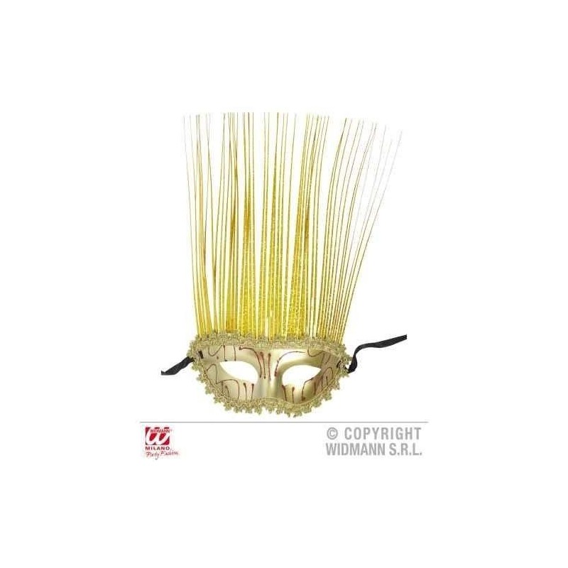 Mascara oro domino con cresta hologr