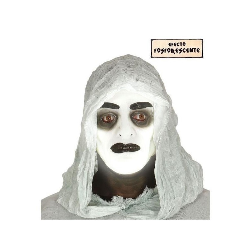Careta transparente hombre fluorescente terror