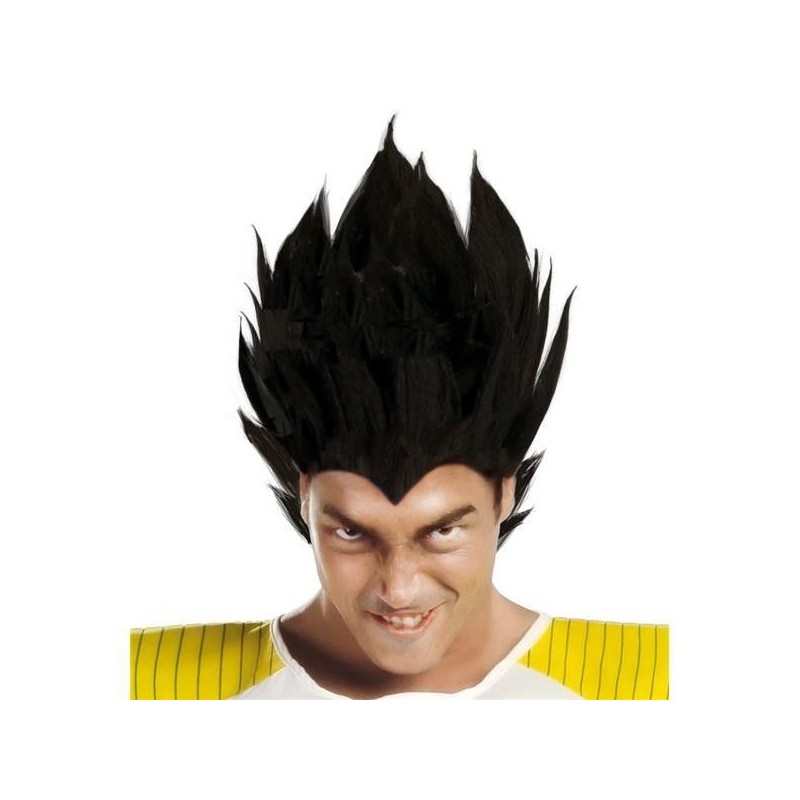 Peluca vegeta guerrero espacial negra
