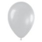 Globo plata satinado R5 12,5 cm 100 unidades latex