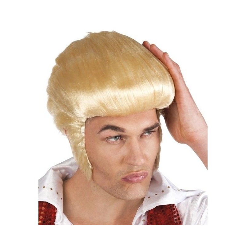Peluca rock and roll rubia elvis rockero