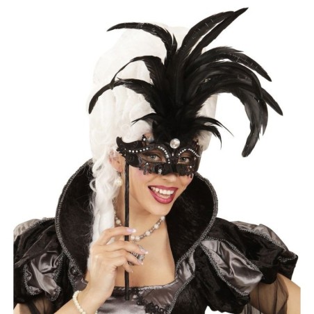 Mascara veneciana con palo negra decorada marquesa 8003558047086 4708