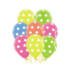Globos neon colores surticos lunares blancos r12 30 cm 10 uds 7703340116891 R12 PUNTTN
