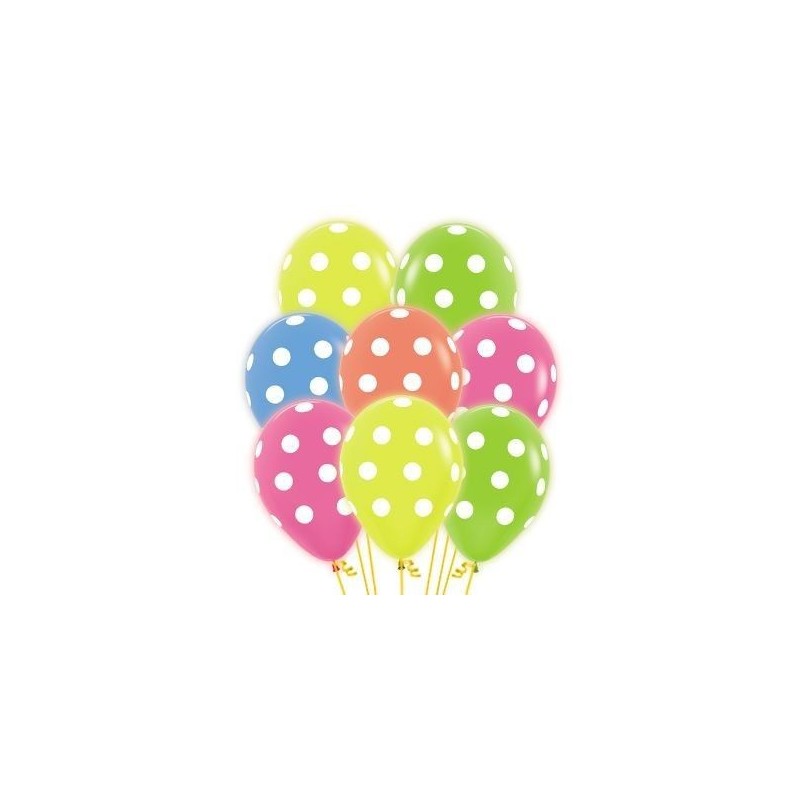 Globos neon colores surticos lunares blancos r12 30 cm 10 uds