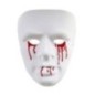 Mascara blanca con ojos y boca ensangrentados en pvc