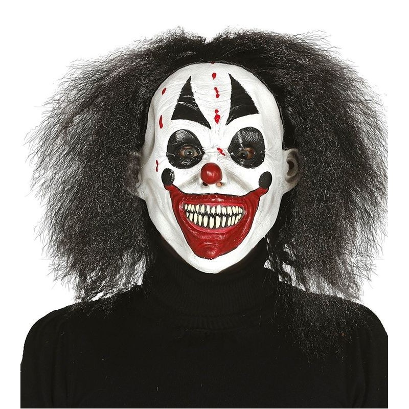 Mascara payaso asesino para halloween con pelo