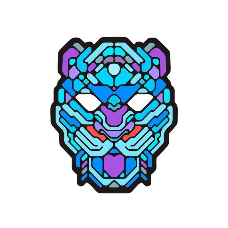 Mascara leopardo luz led cambia con la musica