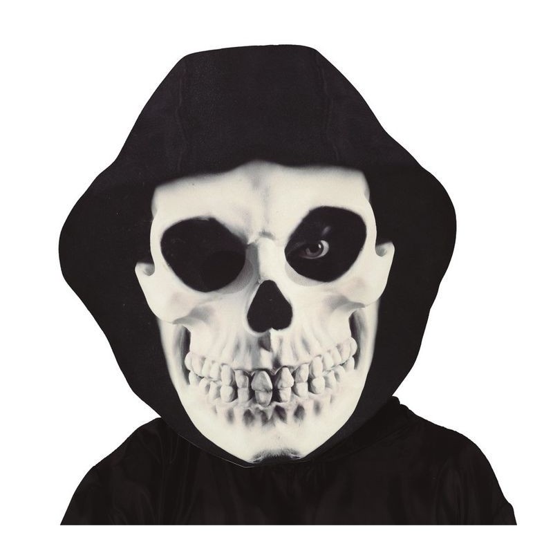 Mascara calavera gigante con capucha en eva