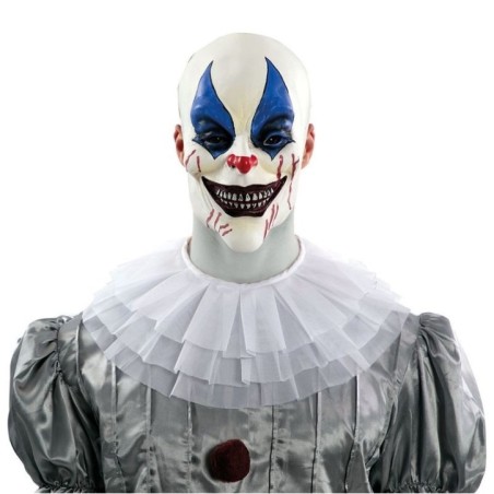 Máscara payaso asesino látex blanca y azul 8423667141367 108523