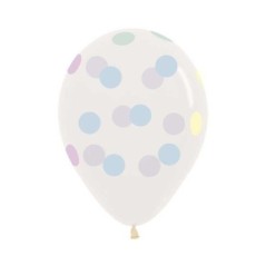 Globos cristal puntos pastel 12 uds 30 cm Sempertex 7703340173597 R12 PUNTPS