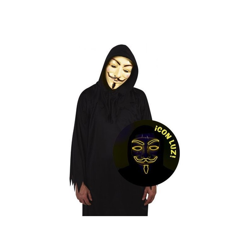 Mascara anonymous con luz para halloween