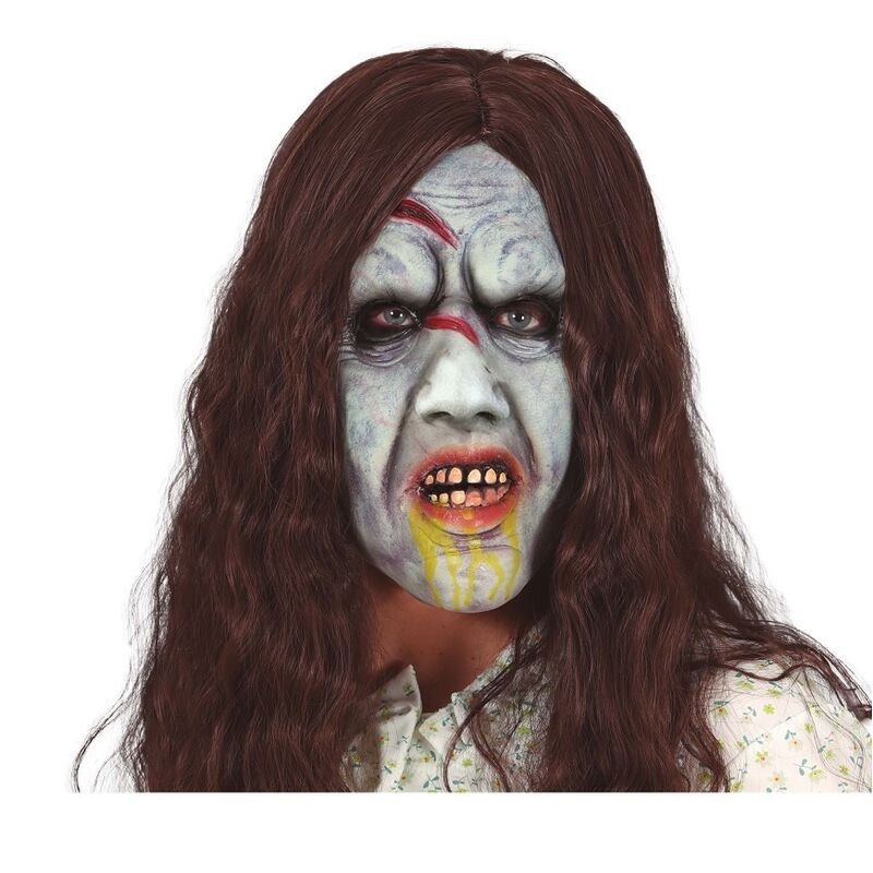 Mascara niña poseida con pelo