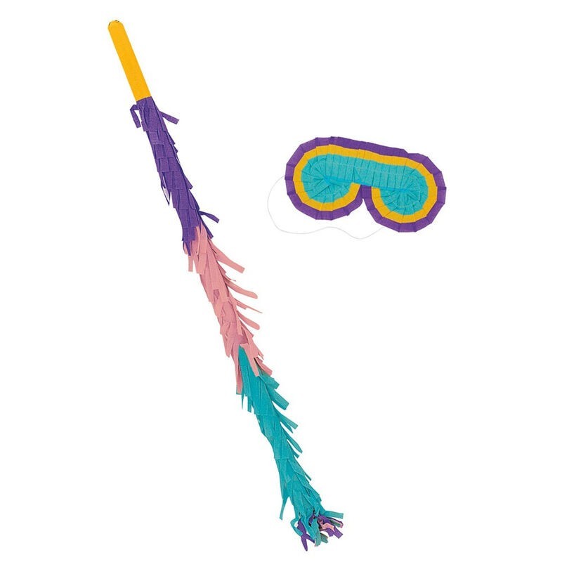 Palo y antifaz para romper piñatas 43 cm