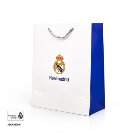 Bolsa regalo Real Madrid oficial blanca 26x12x32 cm 8447196382013 RM38201EF