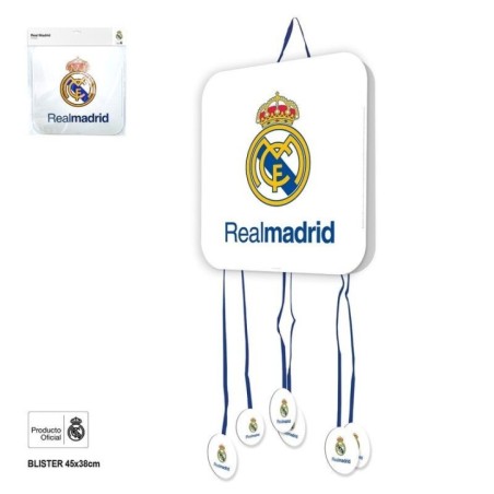 Piñata cumpleaños Real Madrid oficial blanca 35x35 cm 8447196701128 RM70112EF