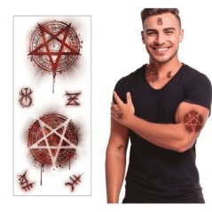 Tatuaje pentagrama satanico 30x13 cm 8434077157084 15708