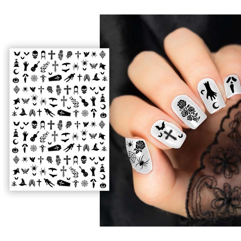 Stickers para uñas halloween gotico
