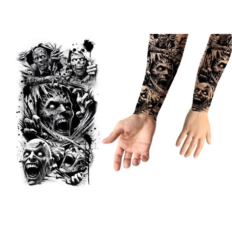Tatuajes zombies caras 14x30 cm