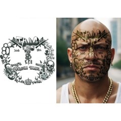Tatuajes cara Thug life pandillero 30x13 cm 8434077159453 15945