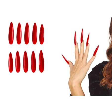 Uñas rojas demonio diablo con adhesivo 8434077159538 15953