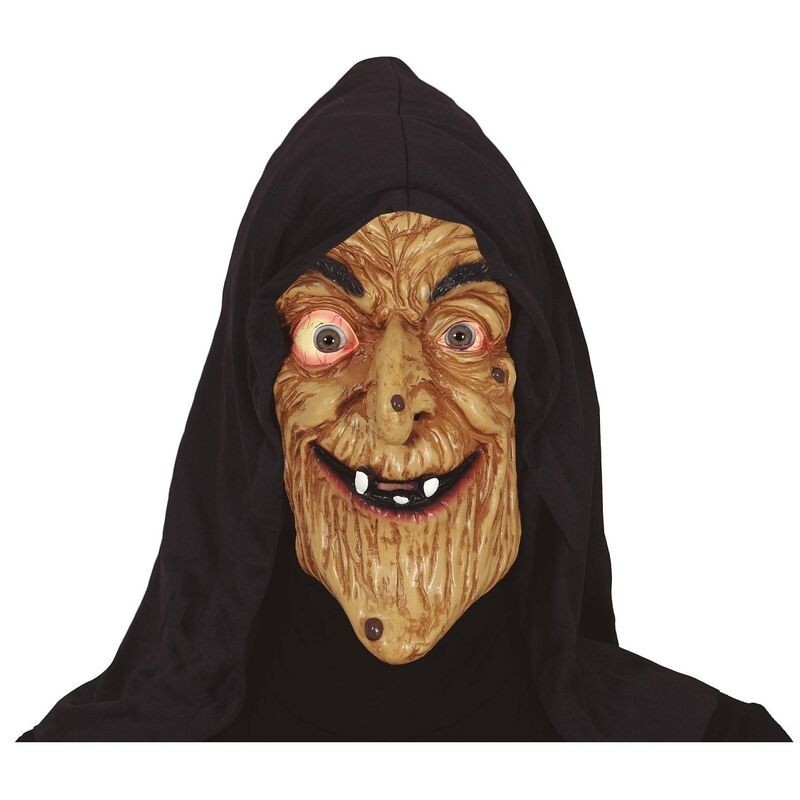 Mascara bruja con capucha
