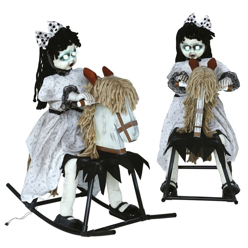 Muñeca a caballito con luz sonido y moviento 70 cm