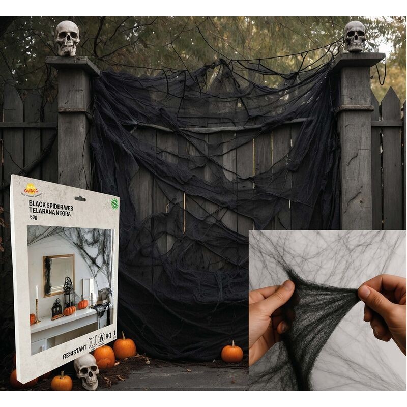 Tela de araña negra 60 gr alta calidad