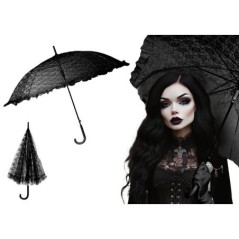 Sombrilla negra encaje gotica 70 cm 8434077293621 29362