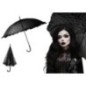 Sombrilla negra encaje gotica 70 cm