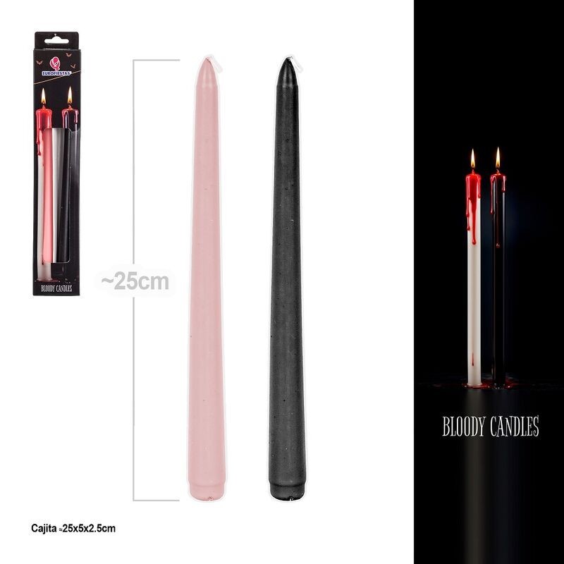 Vela sangrienta halloween 2 uds 25 cm