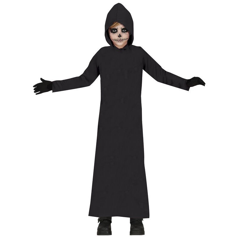 Tunica negra  con capucha  infantil