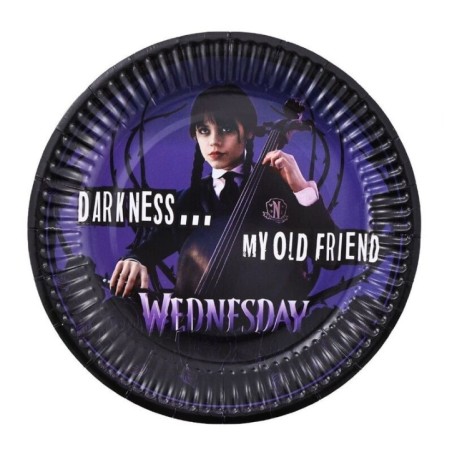 Platos Miercoles Wednesday 6 uds 18 cm cumpleaños 8433584933433 93343