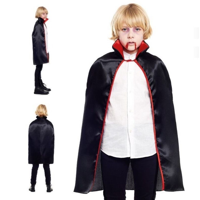 Capa vampiro negra y roja dracula 90 cm