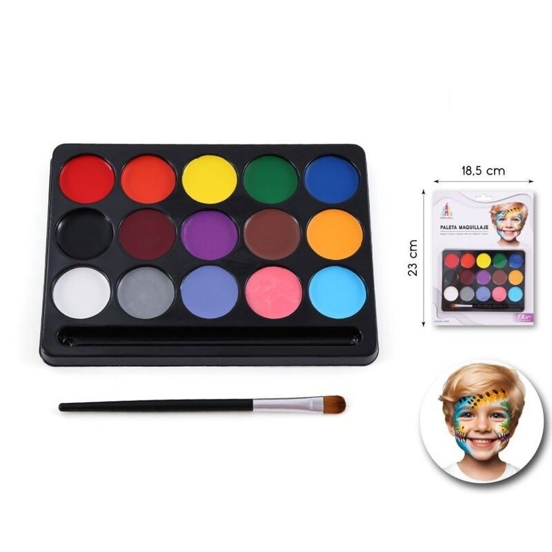 Kit maquillaje sencillo 15 colores mas pincel