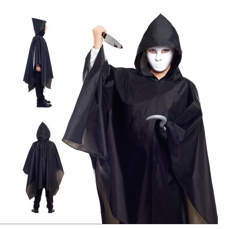 Disdfraz chubasquero negro con capucha scream infantil