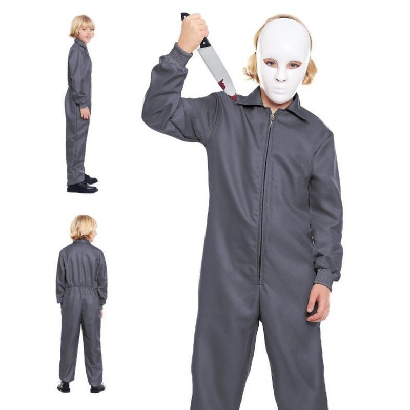 Mono gris trabajador asesino halloween tallas infantil