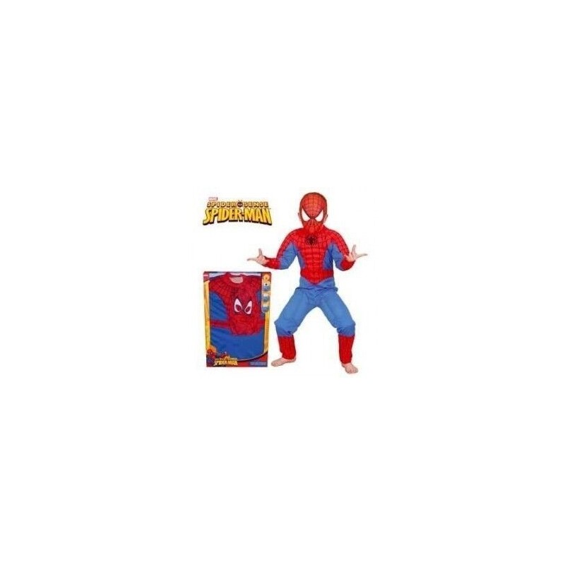 Disfraz spiderman musculoso en caja infantil talla 8-10 años