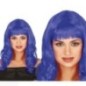 Peluca azul media melena con flequillo